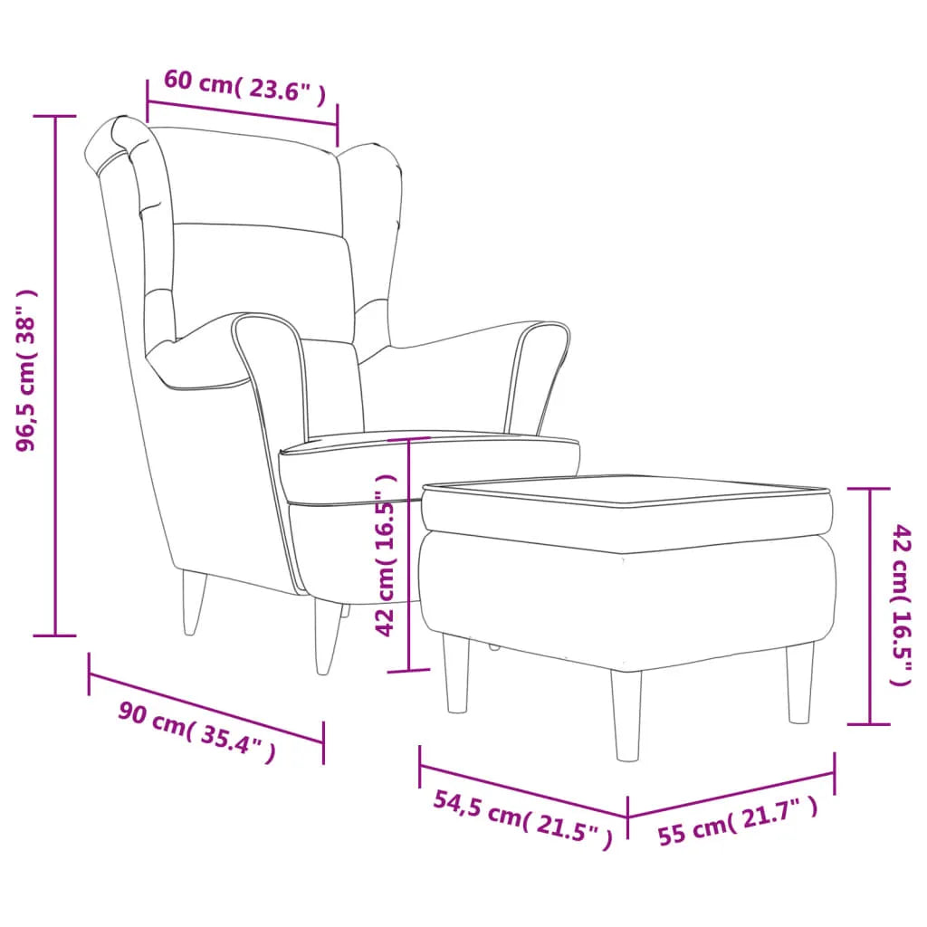 Fauteuil avec Repose-pieds Design