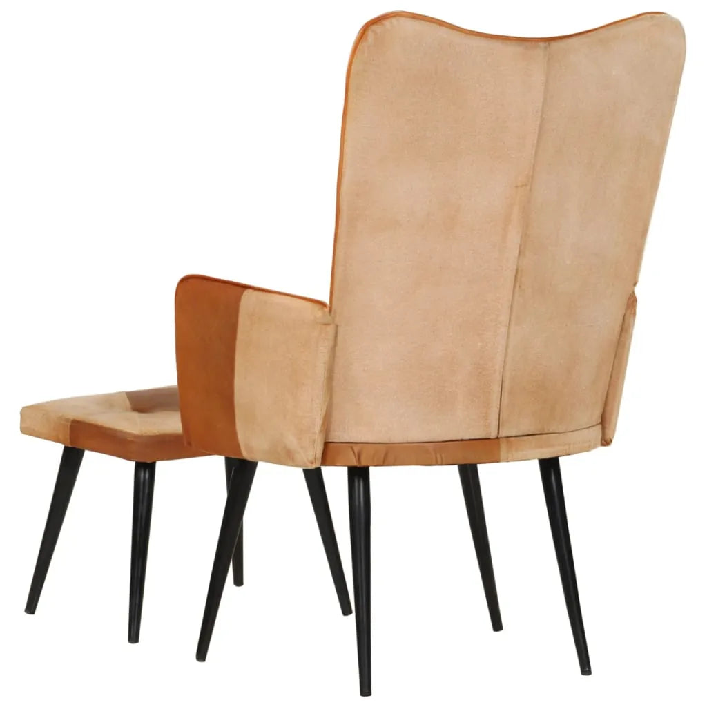 Fauteuil Cuir avec Repose-pieds