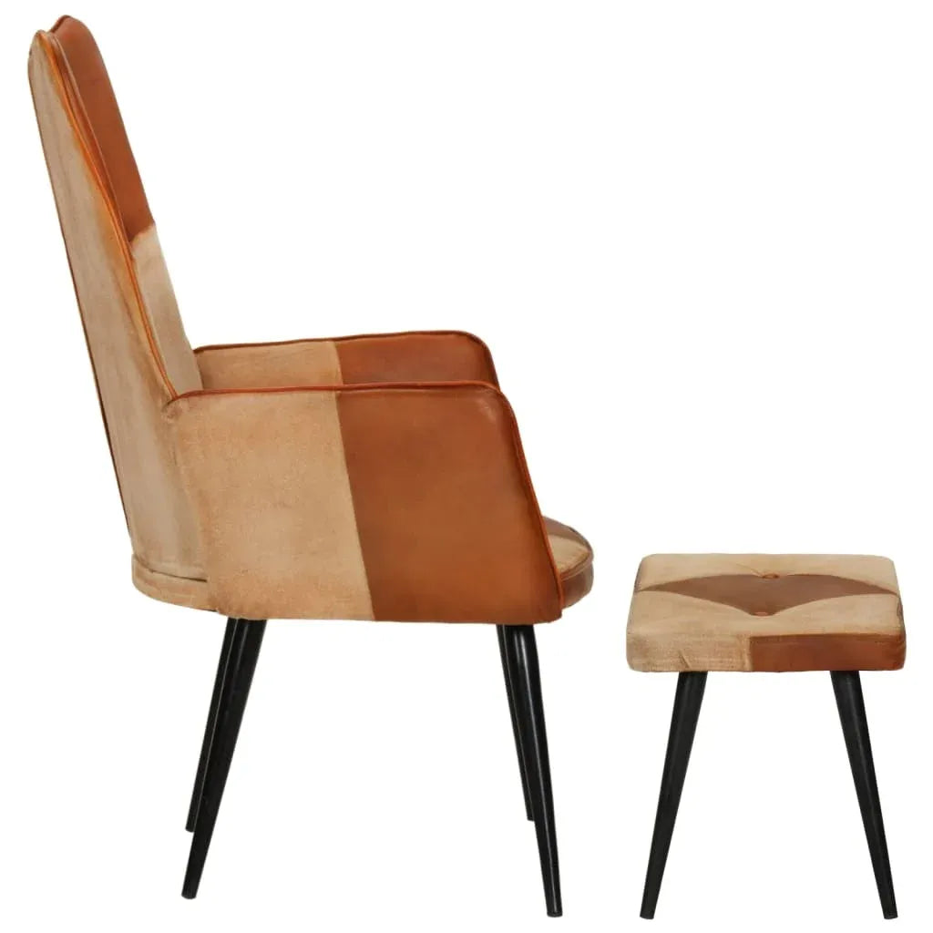Fauteuil Cuir avec Repose-pieds