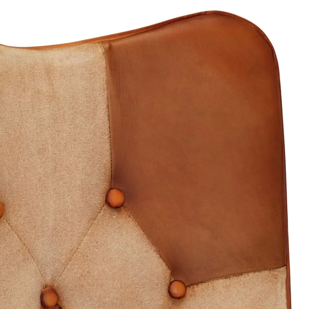 Fauteuil Cuir avec Repose-pieds