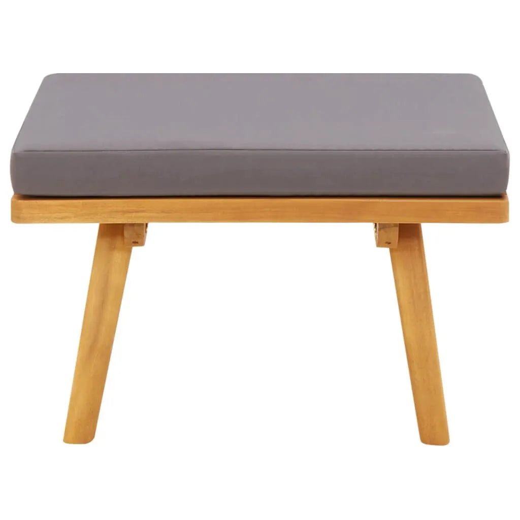 Repose-pieds en bois d’acacia avec coussin
