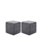 Lot de 2 Poufs Similicuir Daim Gris