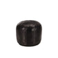 Pouf Cuir Noir Rond