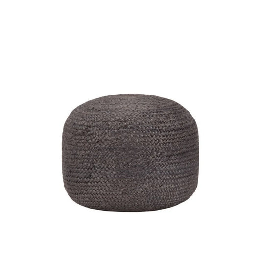 Pouf Rond Gris Foncé en Jute