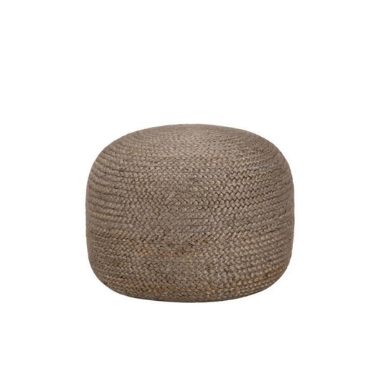 Pouf Rond Gris en Jute