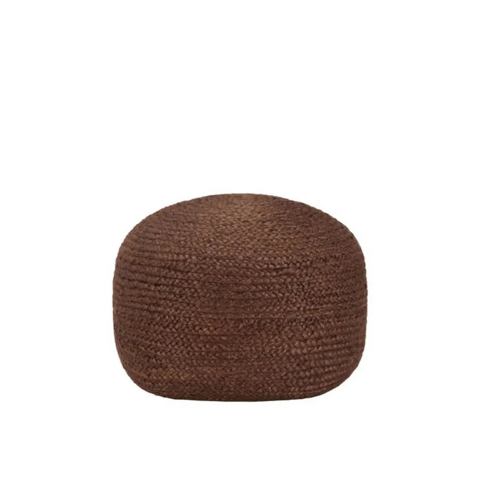 Pouf Rond Marron en Jute