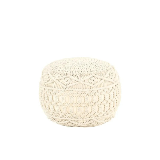 Pouf Tricot Blanc | Modèle 2