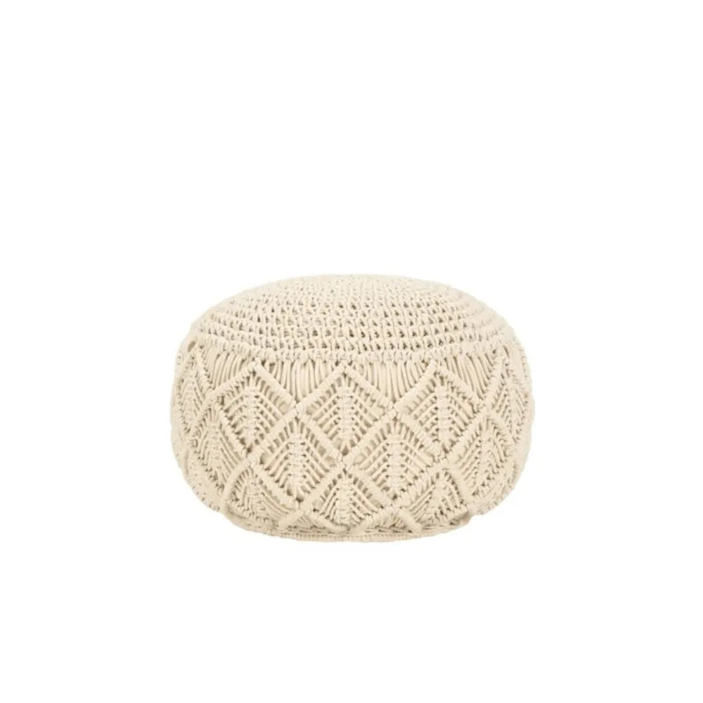 Pouf Tricot Blanc | Modèle 1