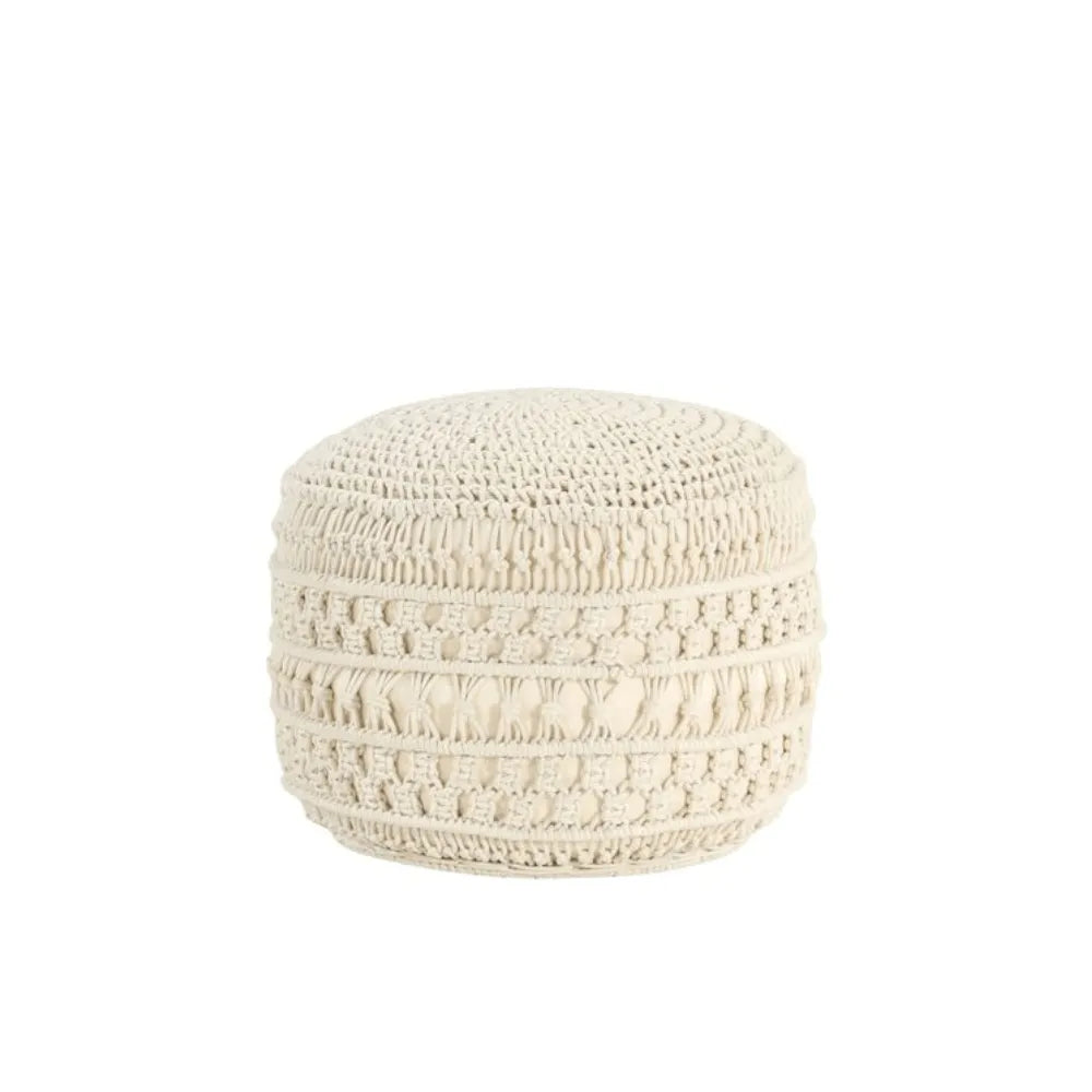 Pouf Tricot Blanc | Modèle 3