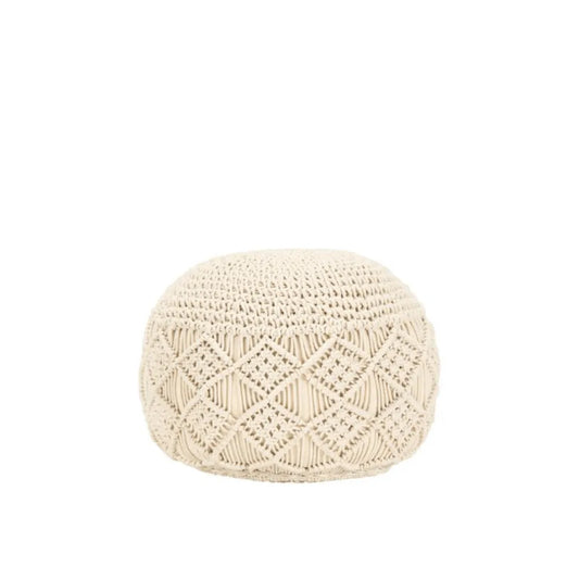 Pouf Tricot Blanc | Modèle 4