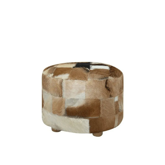 Pouf en Cuir de Chèvre