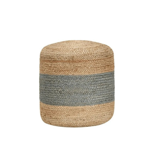 Pouf en Jute Bicolore Gris