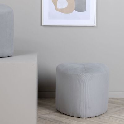 Pouf en Velours Gris