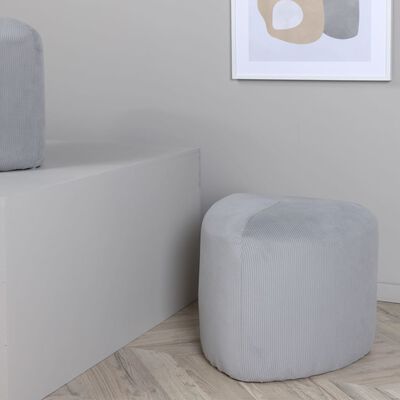 Pouf en Velours Gris