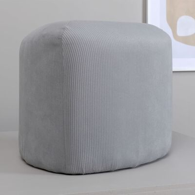 Pouf en Velours Gris