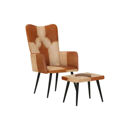 Fauteuil Cuir avec Repose-pieds