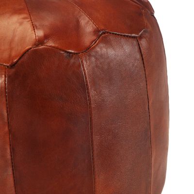 Pouf Rond Cuir Marron