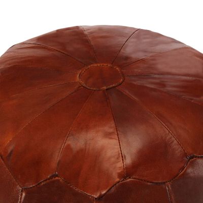 Pouf Rond Cuir Marron