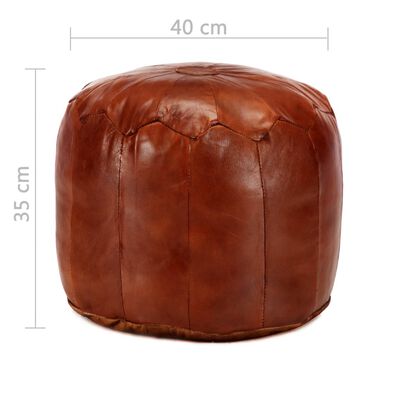 Pouf Rond Cuir Marron