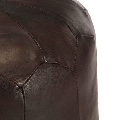 Pouf Rond Cuir Marron Foncé