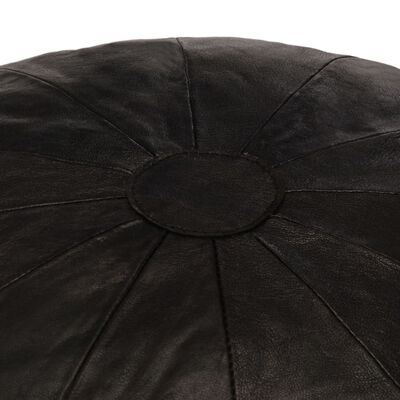 Pouf Cuir Noir Rond