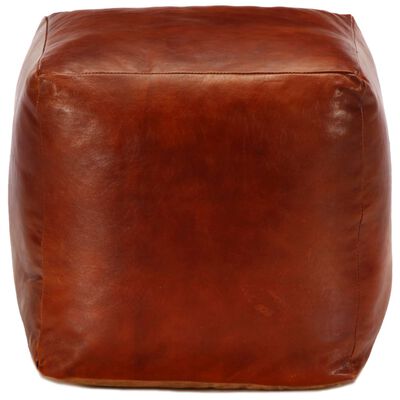 Pouf Carré Cuir Marron