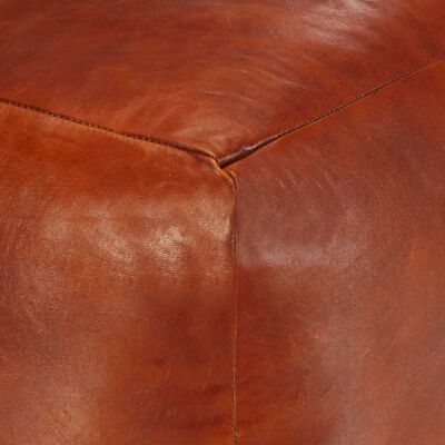 Pouf Carré Cuir Marron