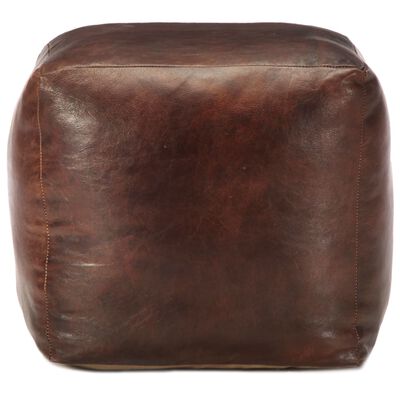 Pouf Cuir Marron Foncé