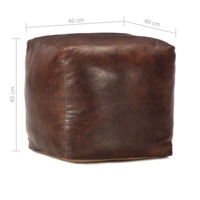 Pouf Cuir Marron Foncé