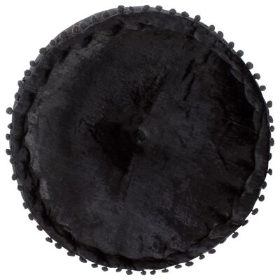 Pouf Rond Velours Anthracite