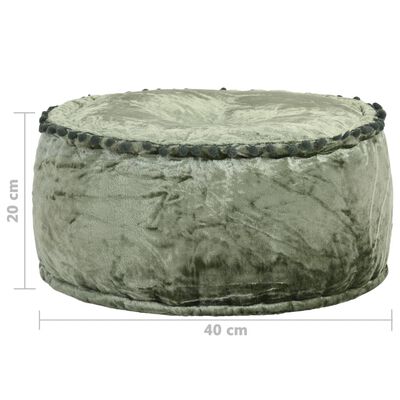 Pouf Rond Velours Vert