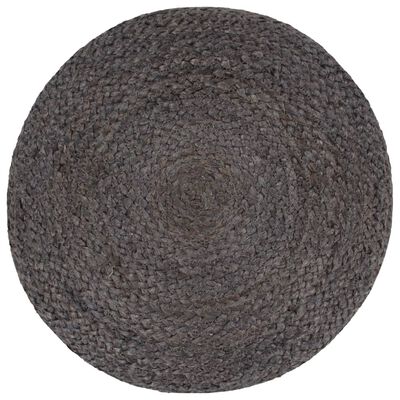 Pouf Rond Gris Foncé en Jute