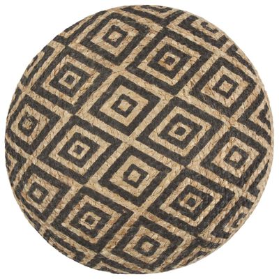 Pouf Toile de Jute Motif Ethnique