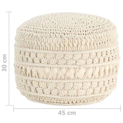 Pouf Tricot Blanc | Modèle 3