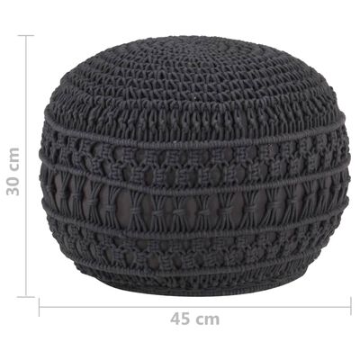 Pouf Tricot Noir | Modèle 1