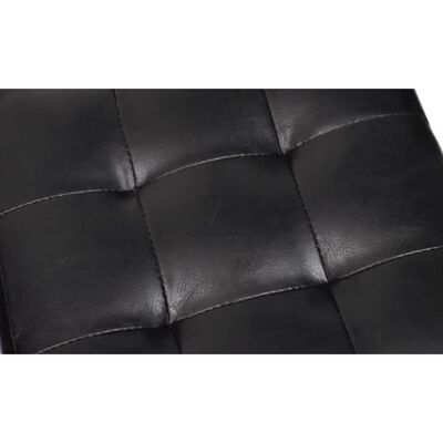 Lot de 2 Poufs Carré Matelassé Noir