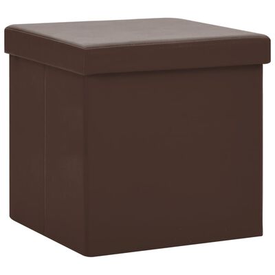 Lot de 2 Poufs Coffre Marron