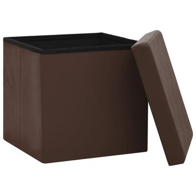 Lot de 2 Poufs Coffre Marron