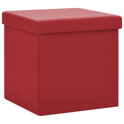 Lot de 2 Poufs Coffre Rouge